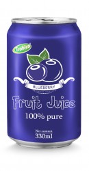 330ml aluminum can 100% pure blueberry juice