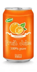 330ml aluminum can 100% pure orange juice