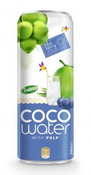 Pure Coconut Water with Blueberry juice 330ml alu sleek can Trobico Brand (or OEM) - CW062020