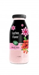 basil seed with lychee flavor 250ml glass bottle  
