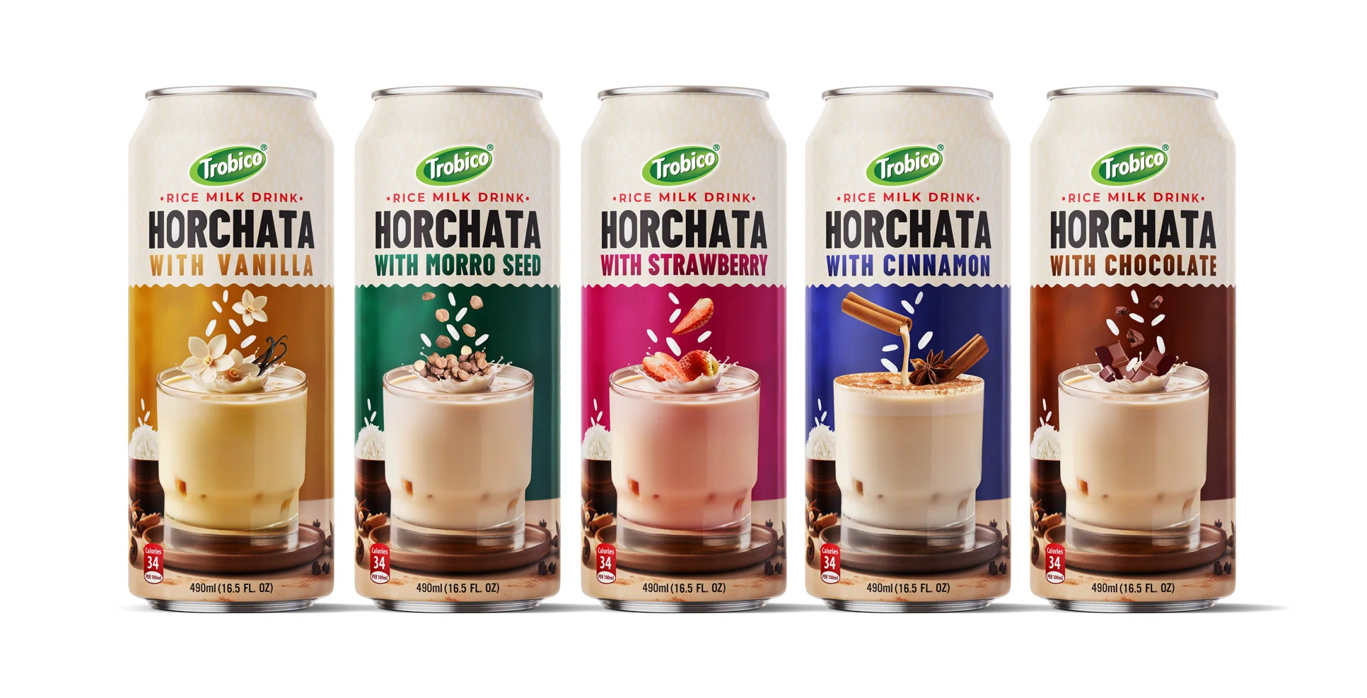 Design Horchata Rice milk drink 490ml can Trobico