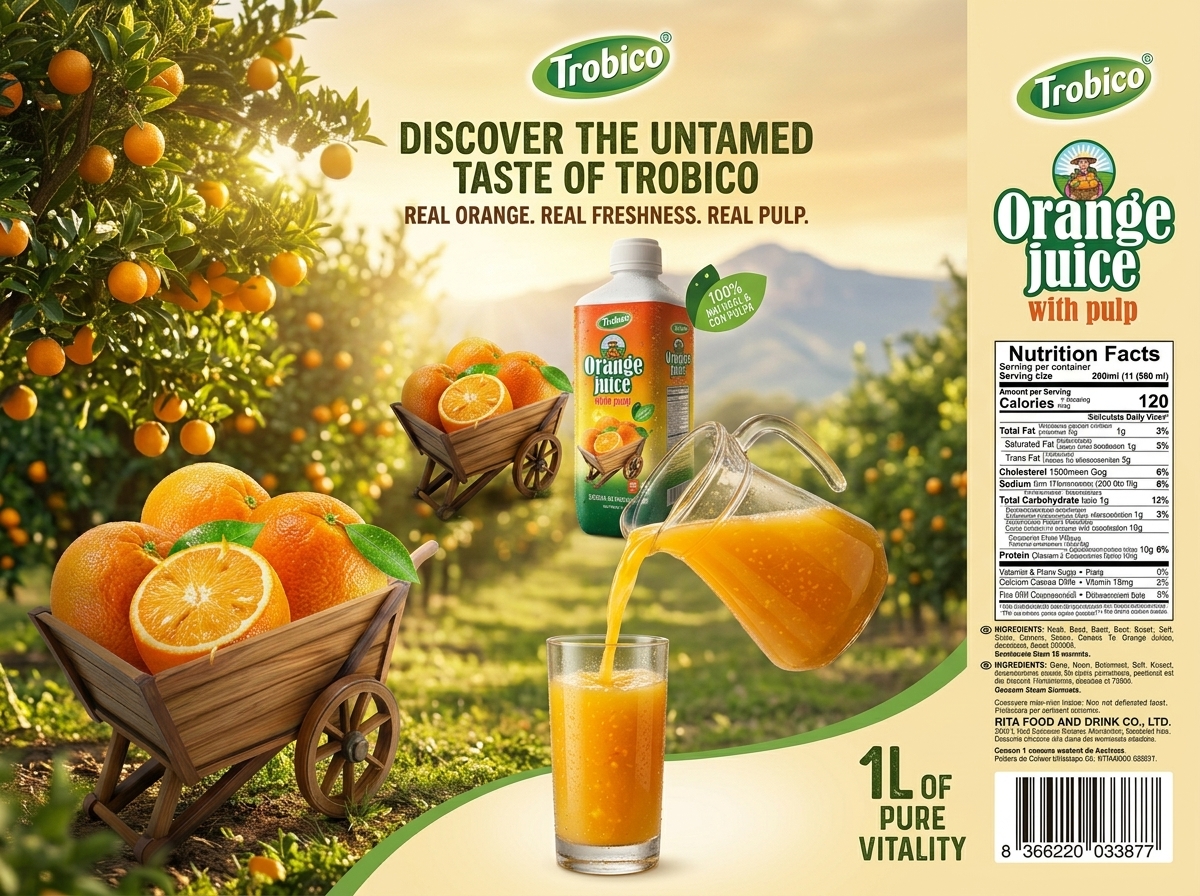 Premium natural fruit juice in PP bottle