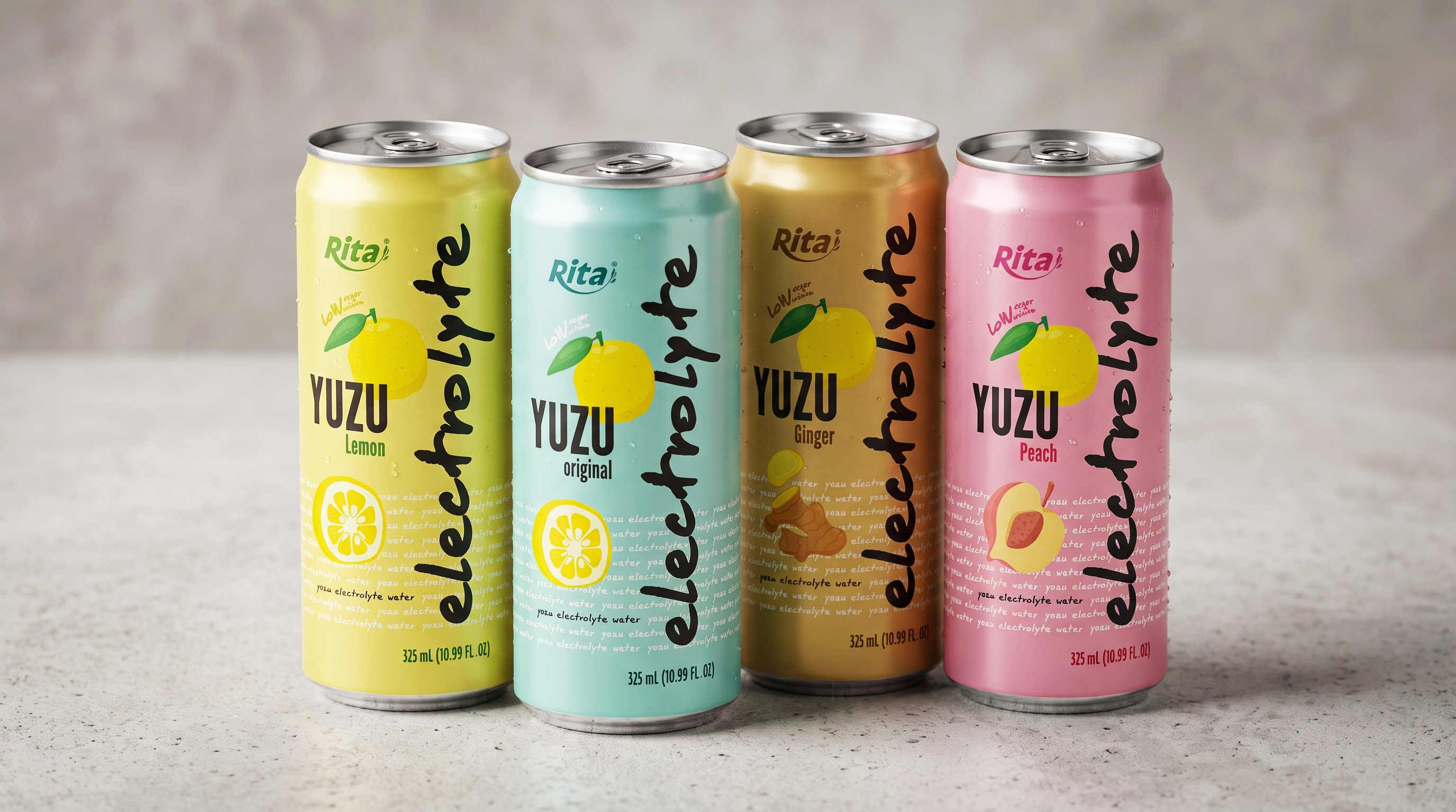Yuzu Lemon Electrolyte Water Drink 325ml Low Sugar Hydration Beverage Poster 2