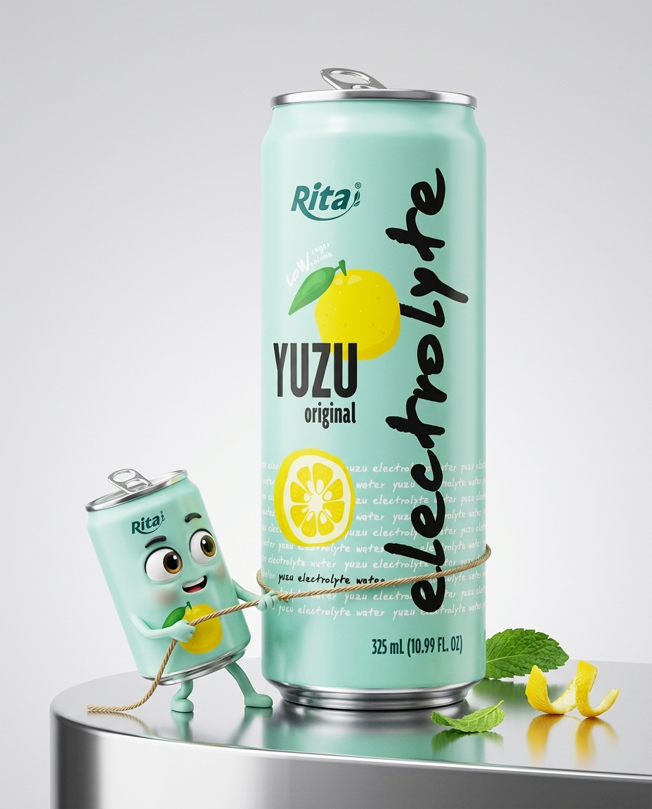 Yuzu Peach  Electrolyte Water Drink 325ml  Low Sugar Hydration Beverage Poster 2