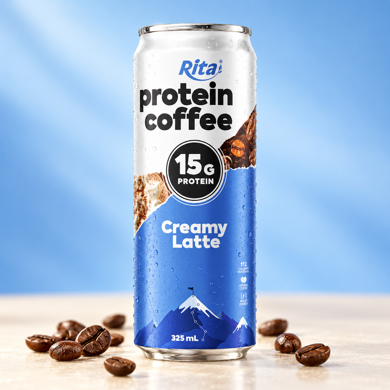 Rita High Protein Coffee Creamy Latte Drink 15g Protein – RTD Coffee Beverage 325ml - Product Image