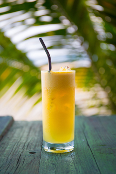 Pineapple juice in glass cup