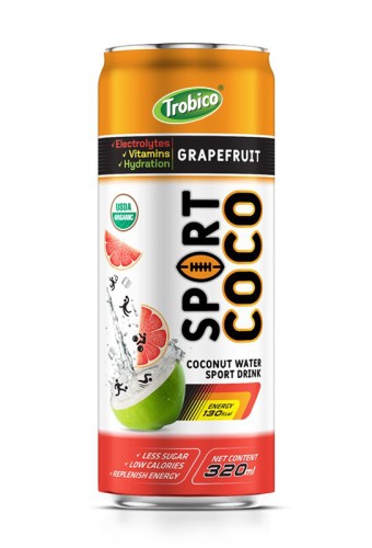320 ml Canned Carbonated Sports Coconut Water Grapefruit Flavor (Sport-coco 02) (Copy)
