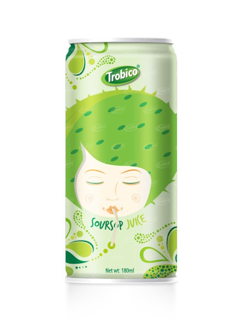 180ml Aluminum  can Natural Soursop Fruit Juice Drink