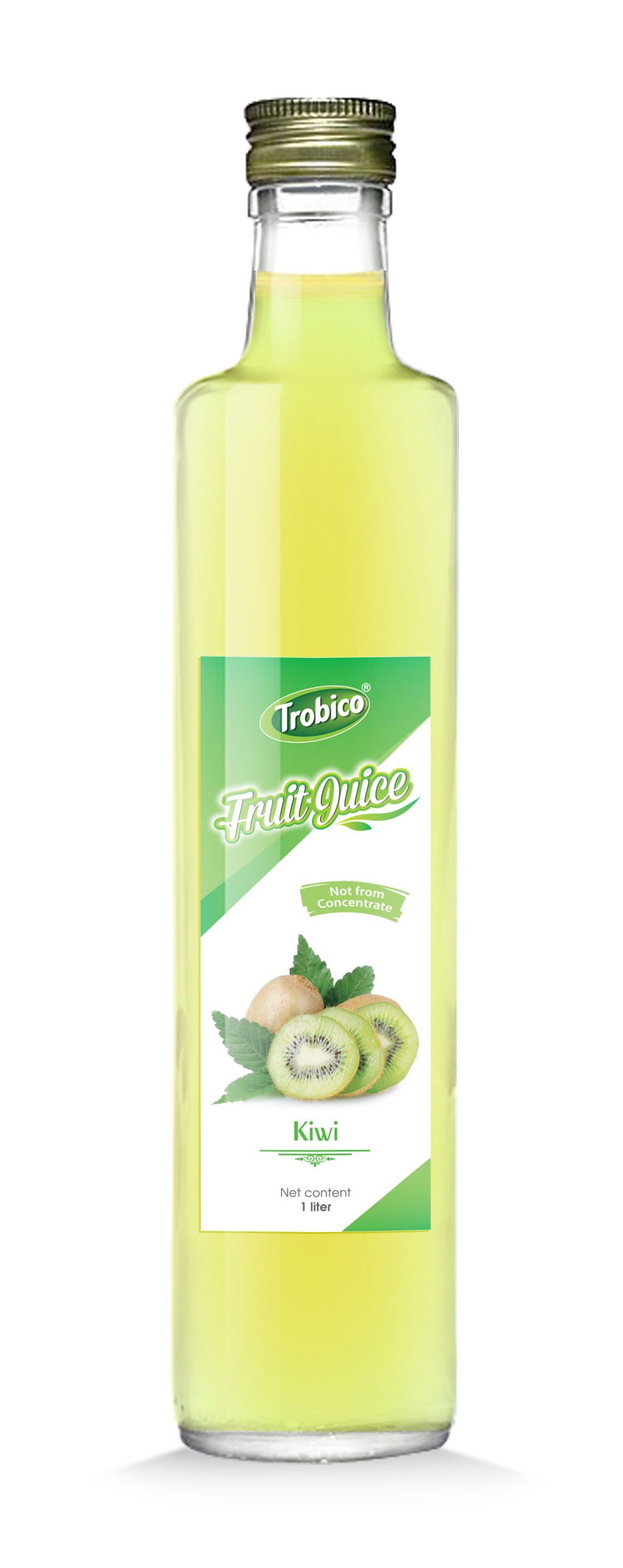 1L Glass bottle Kiwi Juice TROBICO OEM Beverage Manufacturers
