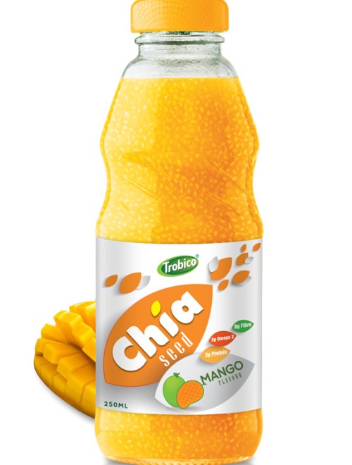 250ml Glass bottle Good Healthy mango Flavor Chia Seed