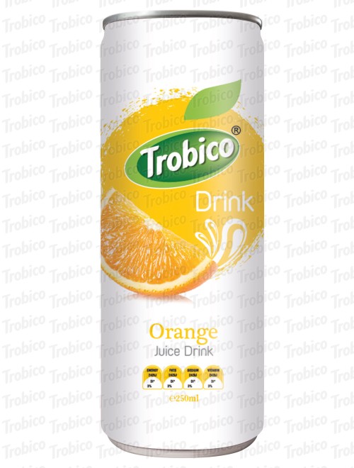 250ml alu can Natural Orange Juice Drink