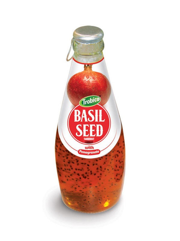 290ml Glass bottle Basil Seed with Pomagranate Juice Flavor