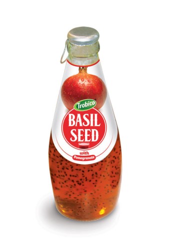 290ml Glass bottle Basil Seed with Pomagranate Juice Flavor