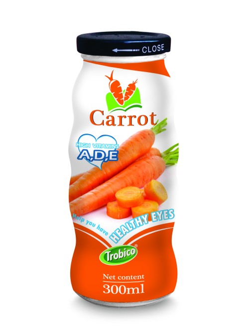 300ml Glass bottle High Quality Healthy Eyes Carrot Juice Drink