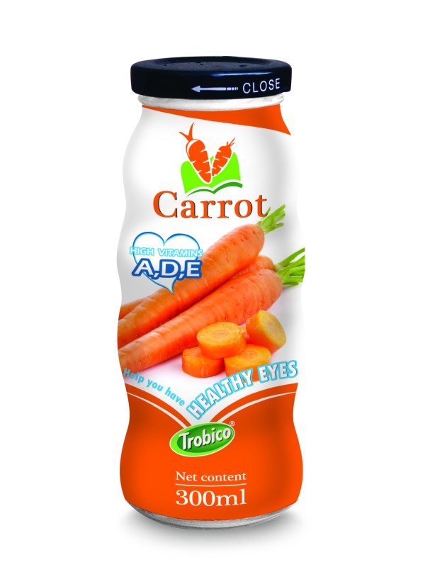 300ml Glass bottle High Quality Healthy Eyes Carrot Juice Drink