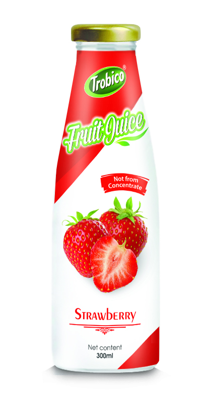 300ml Glass bottle Strawberry Juice - TROBICO | OEM Beverage Manufacturers