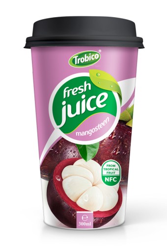300ml PP Cup Fresh Mangosteen Fruit Juice Drink