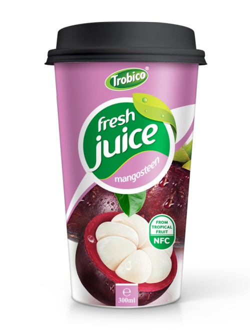 300ml PP Cup Fresh Mangosteen Fruit Juice Drink