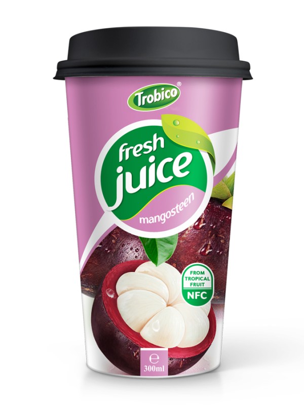300ml PP Cup Fresh Mangosteen Fruit Juice Drink