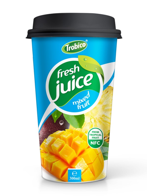 300ml PP Cup Fresh Mixed Fruit Juice Drink