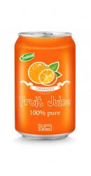330ml Aluminum can 100% Pure Orange Fruit Juice