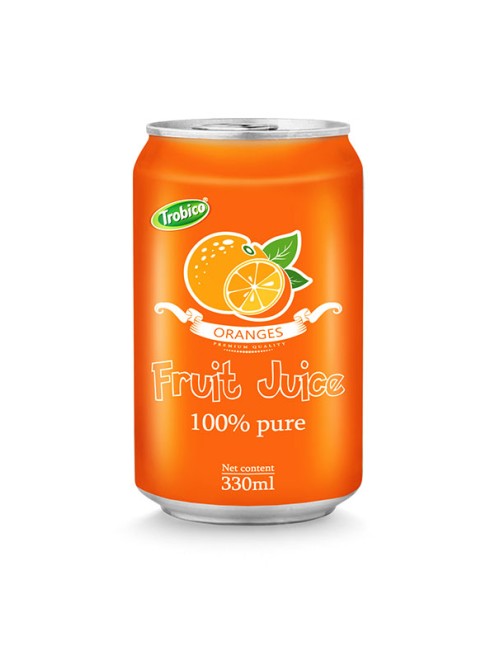 330ml Aluminum can 100 Pure Orange Fruit Juice