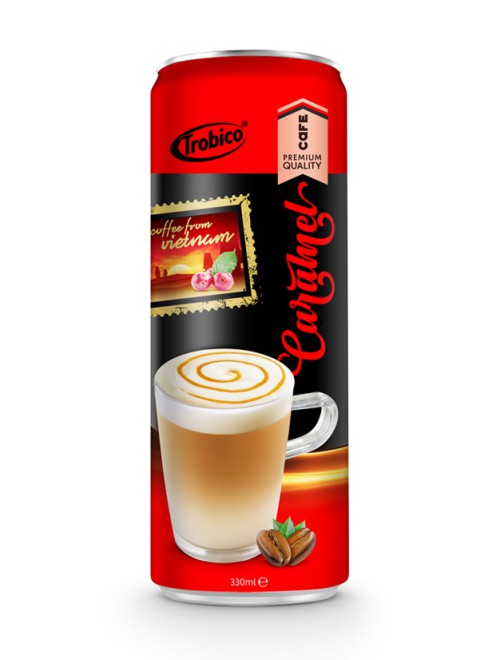 330ml Premium Quality Caramel Coffee Drink in can by Trobico Beverage Vietnam