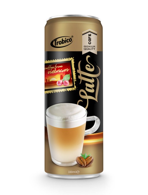 330ml Premium Quality Latte Coffee Drink in can by Trobico Beverage Vietnam