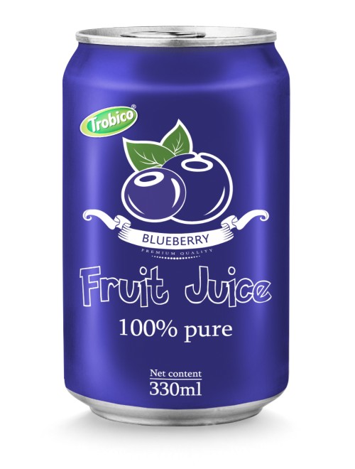 330ml aluminum can 100 pure bluebery juice