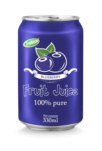 330ml aluminum can 100% pure blueberry juice
