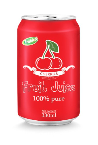 330ml aluminum can 100% pure cherry juice