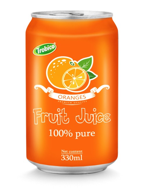 330ml aluminum can 100 pure orange juice