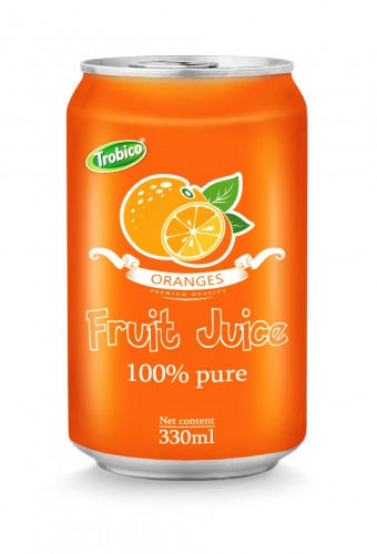 330ml aluminum can 100 pure orange juice