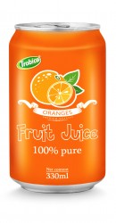 330ml aluminum can 100% pure orange juice