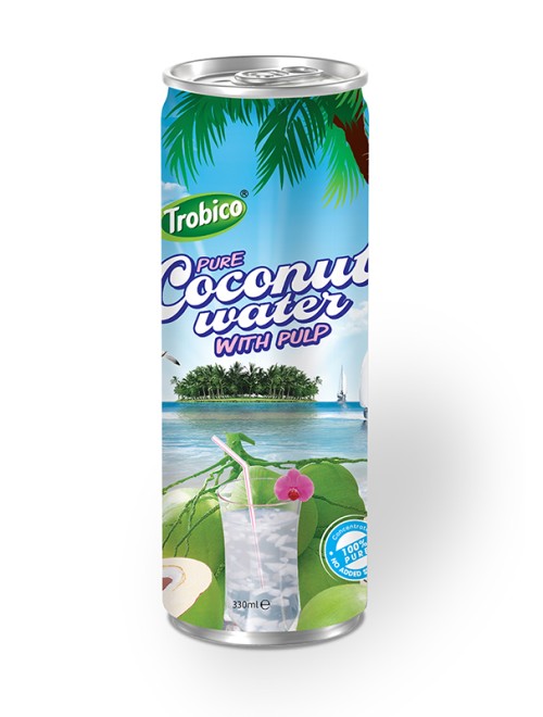 330ml slim can coconut water with pulp