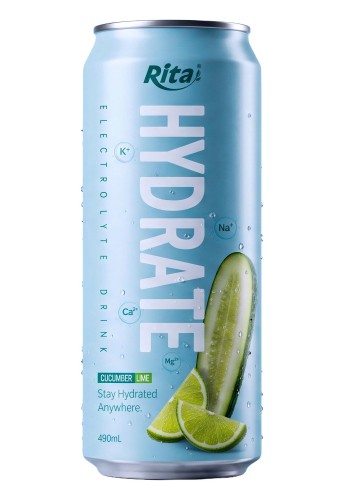 490ml Cucumber and Lime Electrolyte Juice Drink in Aluminum Can 7