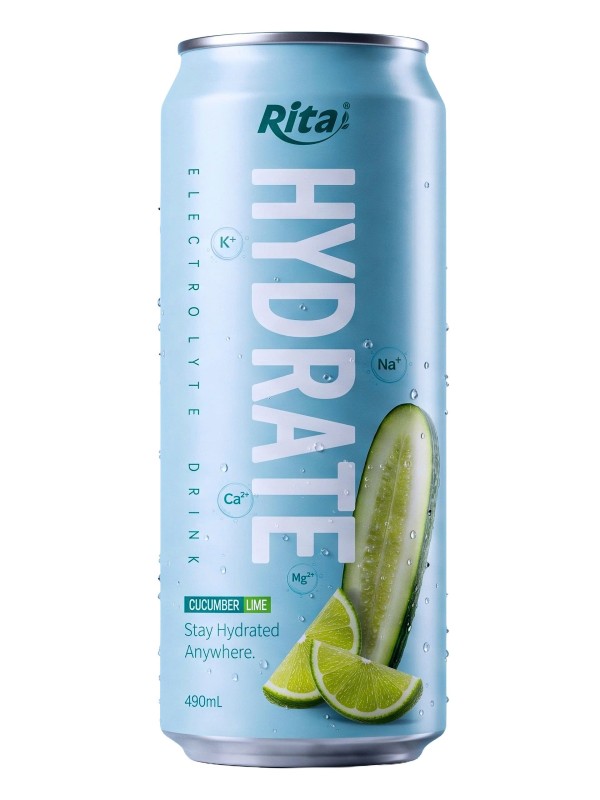 490ml Cucumber and Lime Electrolyte Juice Drink in Aluminum Can 7