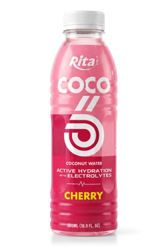 500ml Active Hydration Coconut Water with Electrolytes – Cherry Flavor