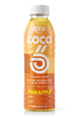 500ml Coconut Water with Electrolytes and Pineapple Flavor PET Bottle