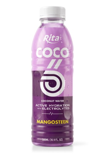 500ml Mangosteen Flavored Coconut Water with Electrolytes PET Bottle