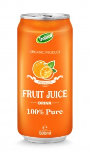 500ml aluminum can 100 pure orange juice
