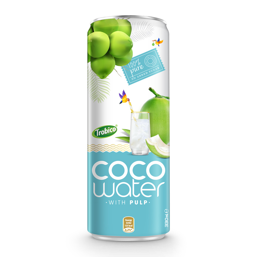 Pure Coconut Water 330ml alu sleek can Trobico Brand (or OEM ...