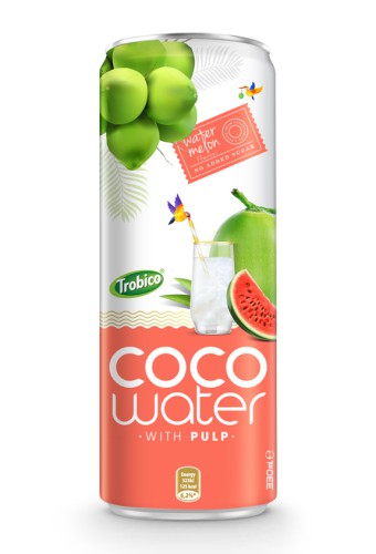 Pure Coconut Water with Watermelon juice 330ml alu sleek can Trobico Brand (or OEM) - CW062020