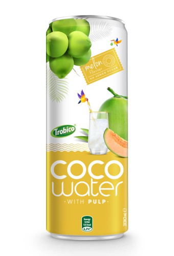 Pure Coconut Water with Melon juice 330ml alu sleek can Trobico Brand (or OEM) - CW062020