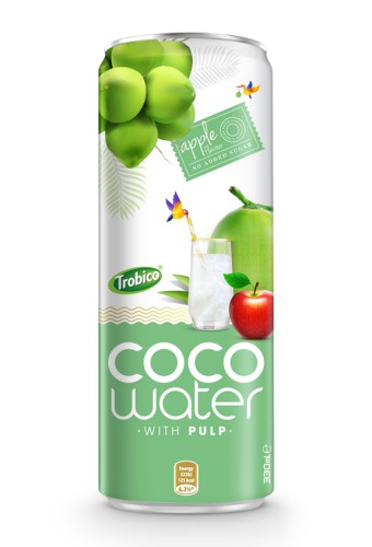 Pure Coconut Water with Apple juice 330ml alu sleek can Trobico Brand (or OEM) - CW062020