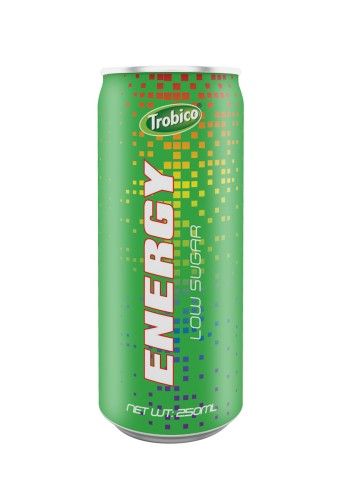 Energy drink label low sugar 250ml