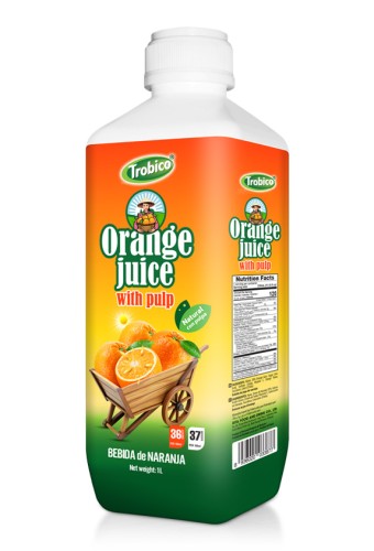 Trobico 1L PP Bottle Orange Juice With Pulp
