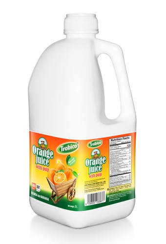 Trobico 2L PP Bottle Orange Juice With Pulp