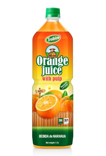 New Design 1.5L Pet Bottle Orange Juice With Pulp Drink