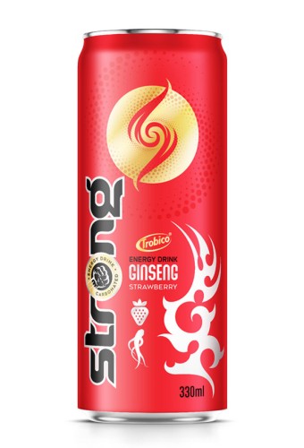 Own brand strong energy drink ginseng and strawberry